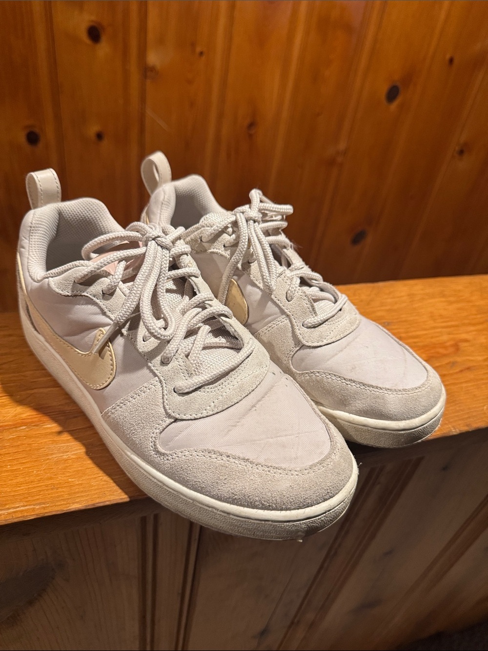 Nike Beige and Tan Low-Top Sneakers